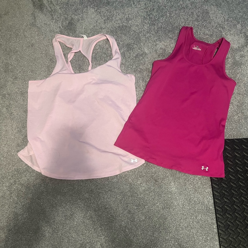 Under Armour Women's Tank Tops - Light Pink and Fuchsia
